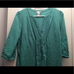 3/4 sleeve linen turquoise dress / tunic
